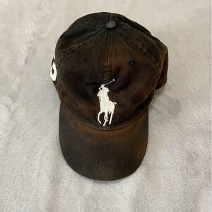 Polo Ralph Lauren men’s big pony #3 black and brown adjustable back baseball cap